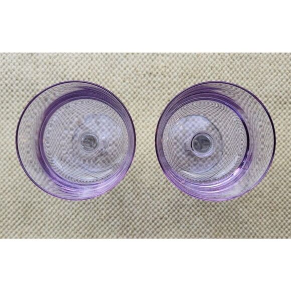 2 Block Watercolors Twilight Lilac Purple Alexandrite Neodymium Stemware Glass - Picture 6 of 10
